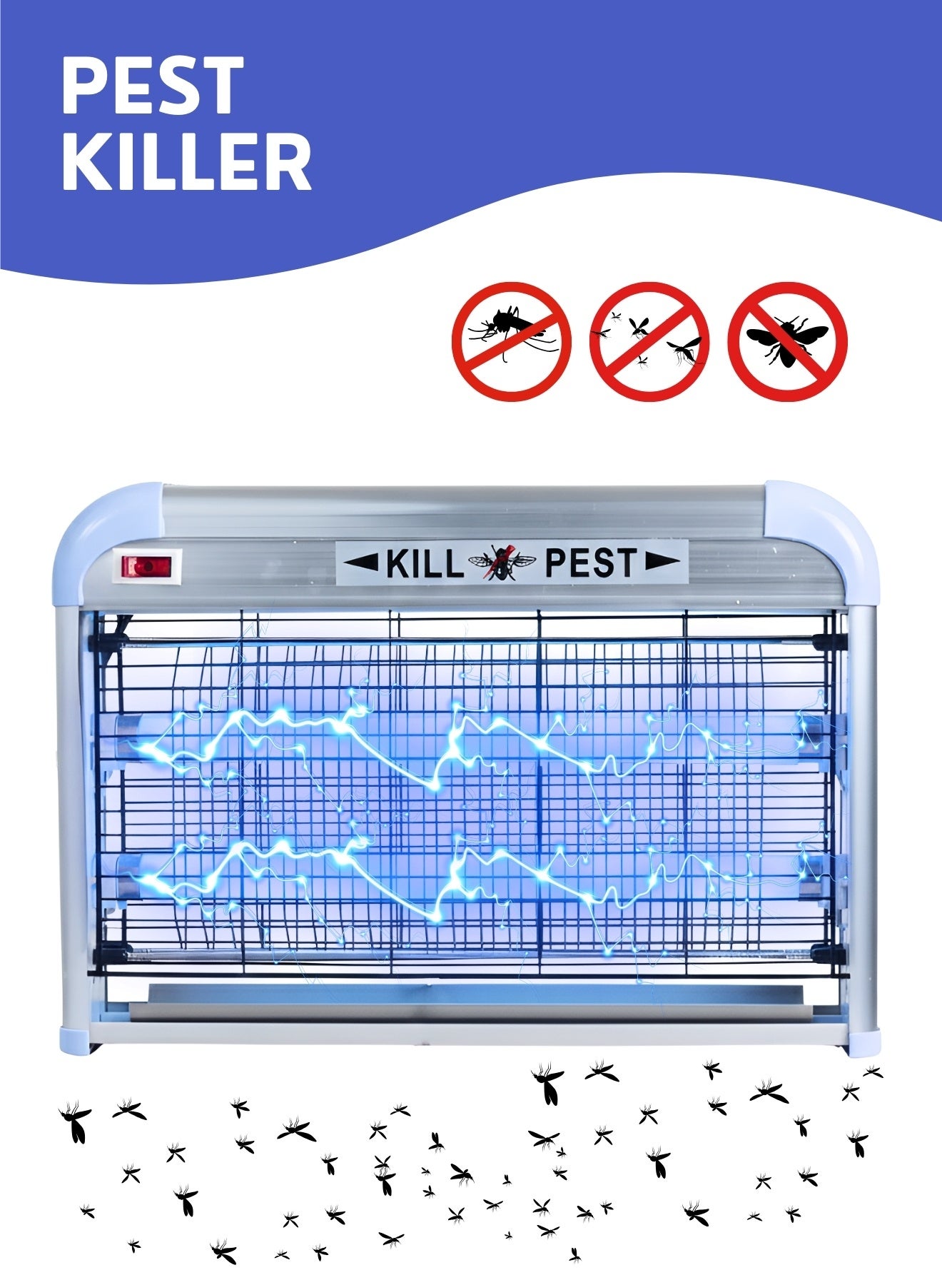 Mosquito Killer & Bug Zapper Indoor – Electric Fly Killer, Powerful Insect Killer for Flies, Bugs & Moths | Safe Mesh Grid, Hanging Chain Included | Home, Kitchen, Office & Commercial Use